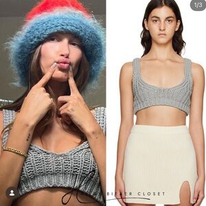 TheOpen Product Gray Knit Crop Top